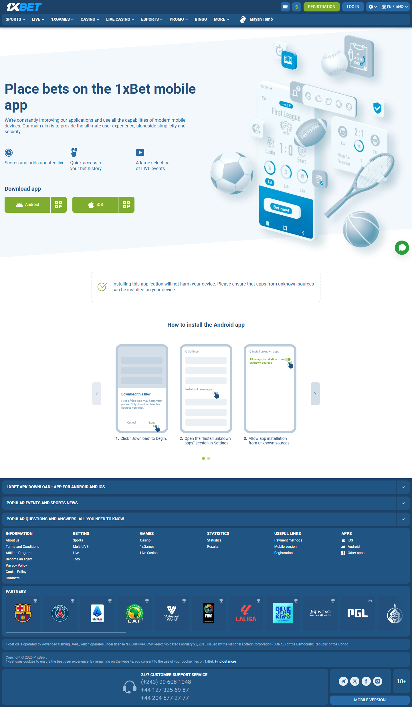 Page mobile DR Congo